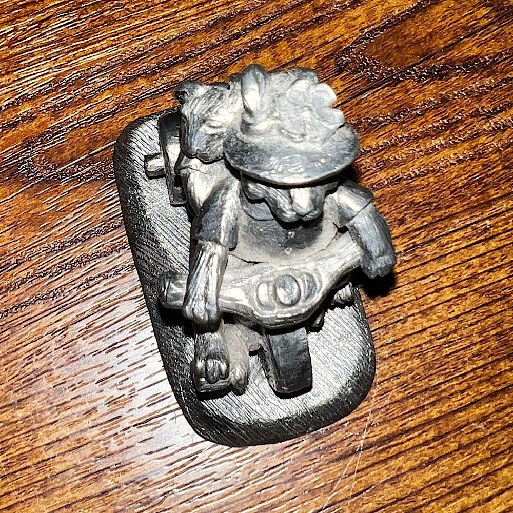 Rare Vintage Michael Ricker Pewter Silver Rabbit Tricycle Miniature Figurine - Picture 4 of 8